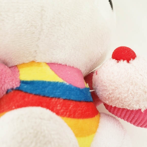 Ty Sanrio Hello Kitty Plush Rainbow Stripes with Pink Cupcake - Picture 5 of 11